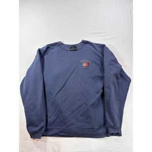 Vintage Bellagio Las Vegas Crewneck Sweatshirt Navy Blue Distressed Embroidered